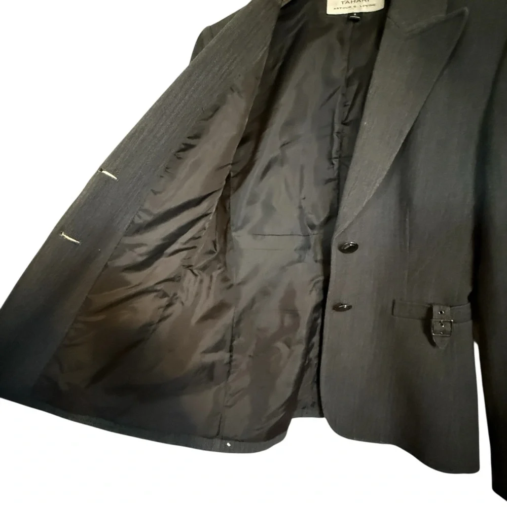 Tahari Arthur S. Levine Gray Blazer Jacket – Classic Tailored Workwear Women’s 2 - Picture 4 of 14
